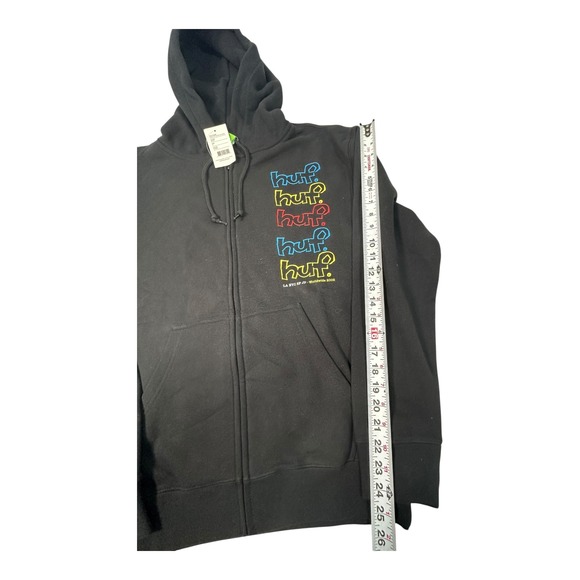 HUF Drop Out Stack F/Z Hoodi‎ Black Multicolor Logo Mens Size S - Picture 7 of 10